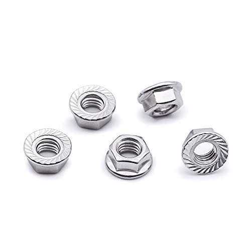 EASTLO Serrated Flange Hex Lock Nuts 304 Stainless Steel 18-8 Hexagon Nuts - Image 4