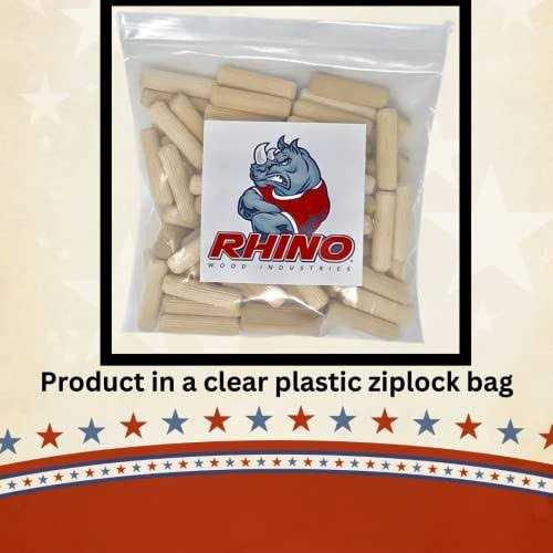 Rhino Wood Industries 100 Pack Wooden Dowel Pins Wood Kiln Dried Fluted and Beveled - Image 5