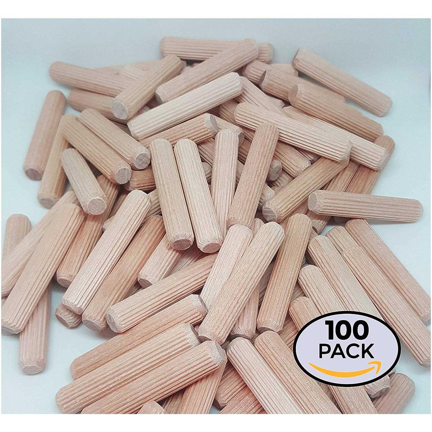 Rhino Wood Industries 100 Pack Wooden Dowel Pins Wood Kiln Dried Fluted and Beveled - Image 4