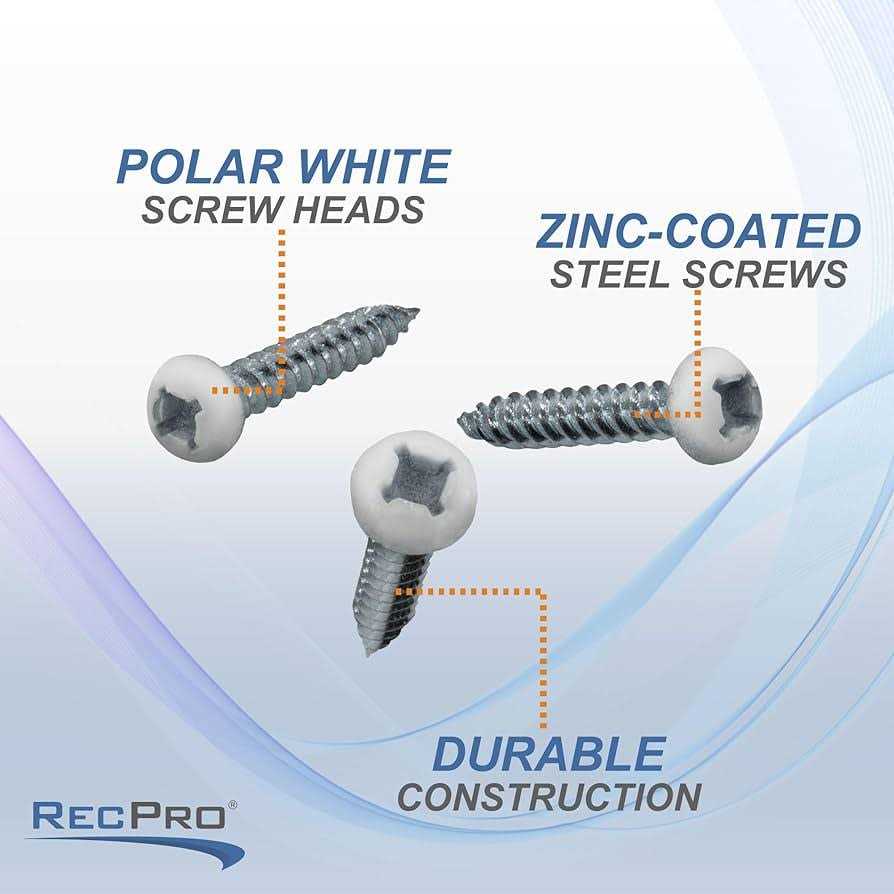 RecPro 8x1 Pan Head Metal RV Screws Polar White - Image 3