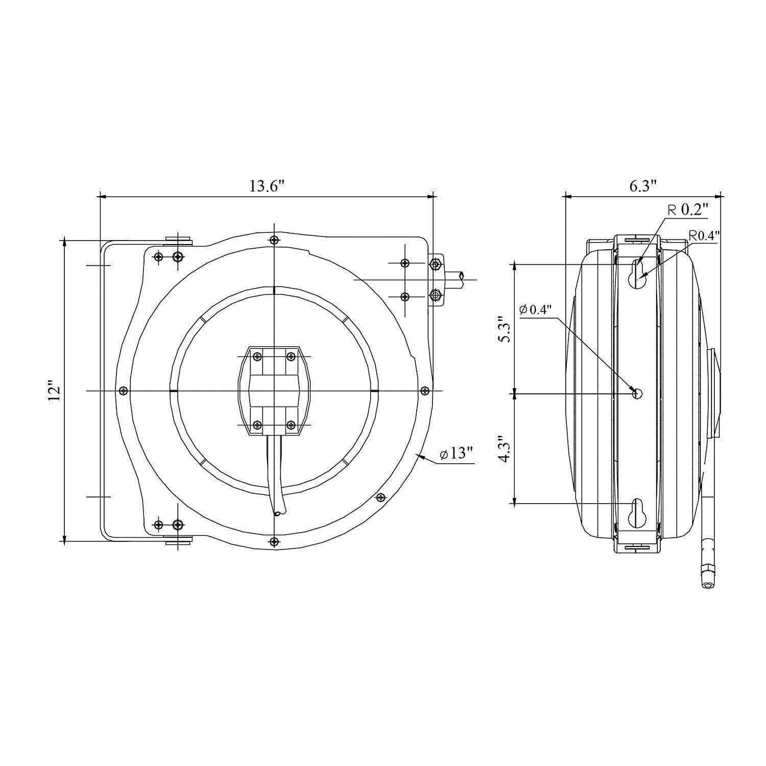 ReelWorks 0.25 in. x 33 ft. Retractable Air-Hose Reel - Image 4