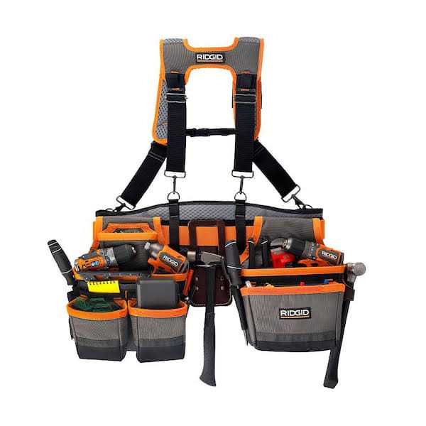 Ridgid 29 in. 23 Pocket Professional Grade 2-Bag Suspension Rig Work Tool Belt with Suspenders - Image 5