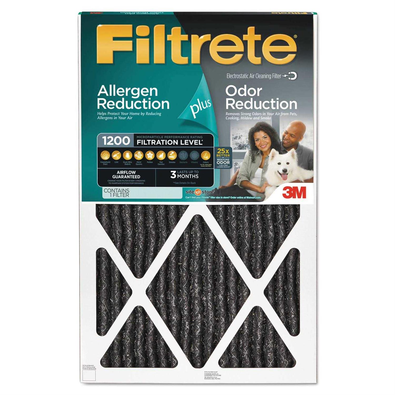 Filtrete Allergen Plus Odor Reduction HVAC Furnace Air Filter 1200 Mpr - Image 3