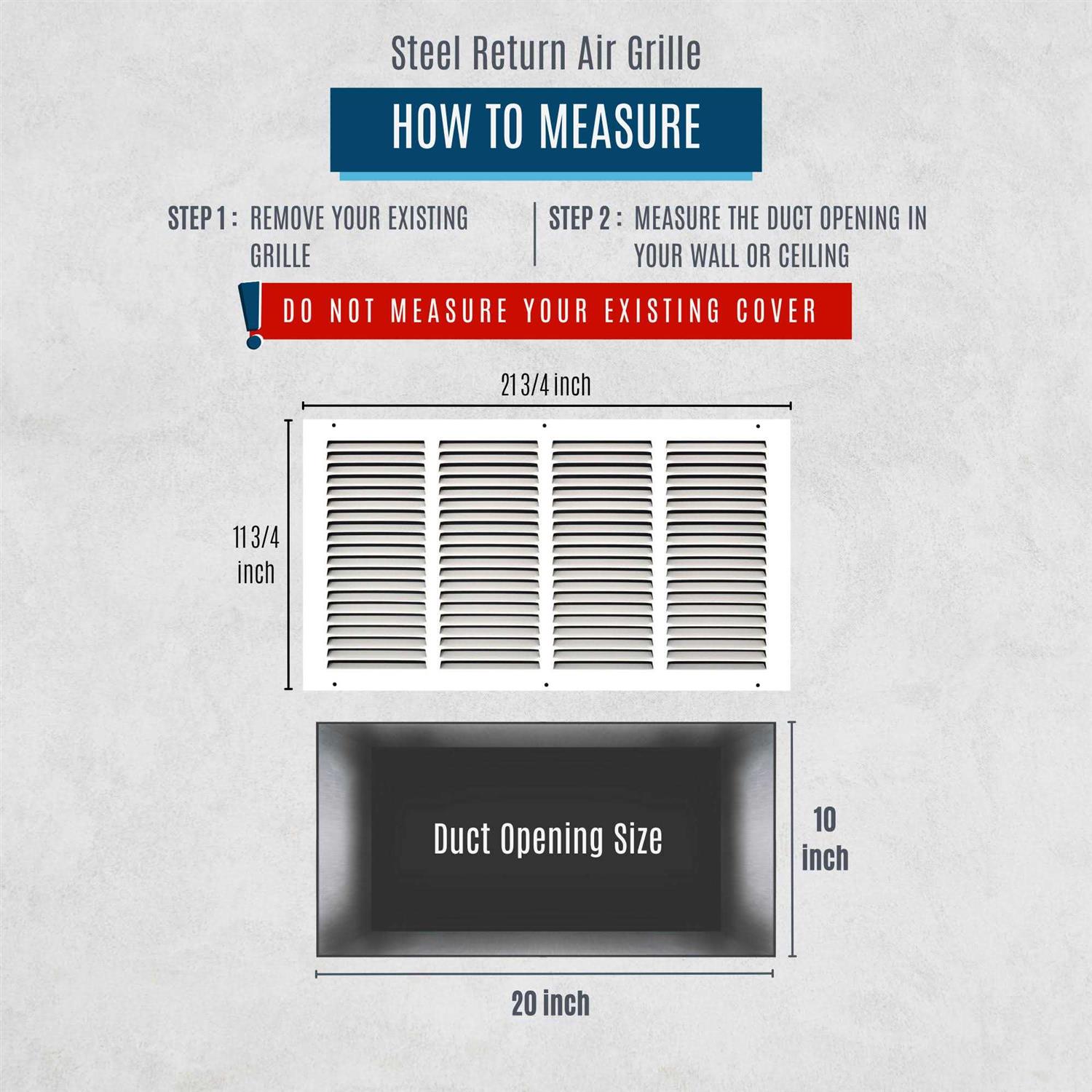 Handua Steel Return Air Grille Vent Cover Grill for Sidewall and Ceiling - Image 4
