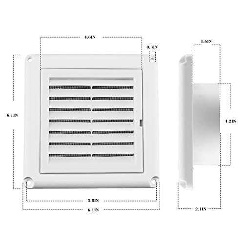 Funmit 4 Louvered Vent Cover Stops Birds Nesting for Outside Dryer Exhaust Air Vent Cover with 4 Screws for Easy Installation - Image 3