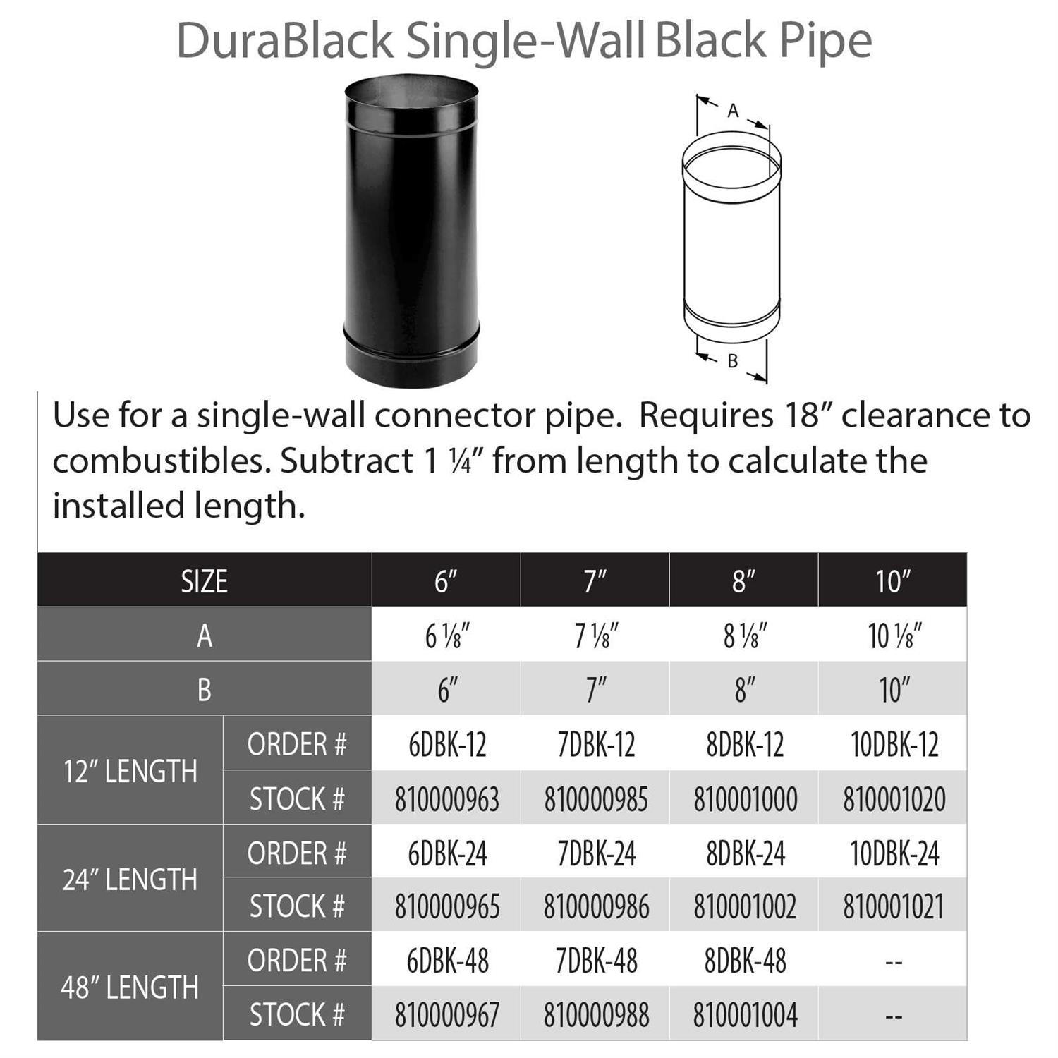DuraVent 6DBK-24 DuraBlack Single Wall Stove Pipe - Image 4