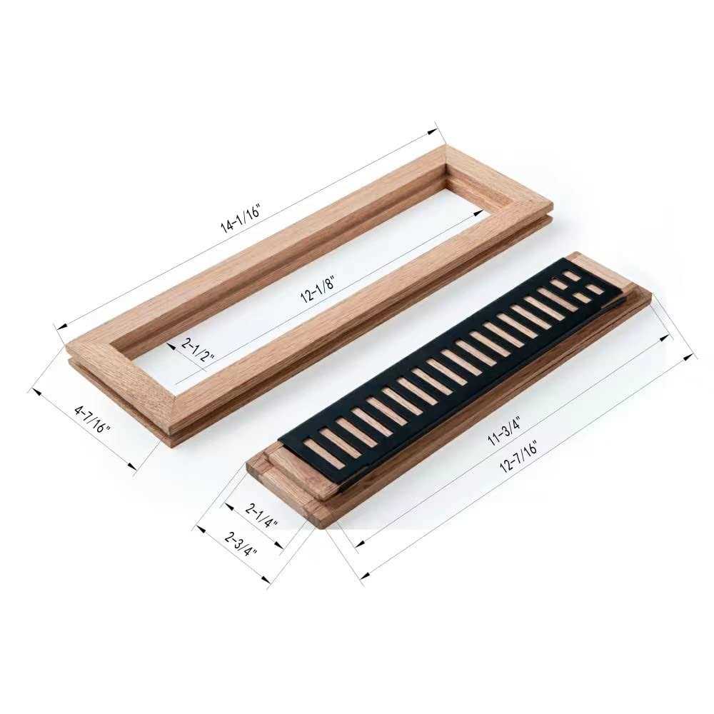 Oak Hardwood Flush Mount Floor Register - Image 4