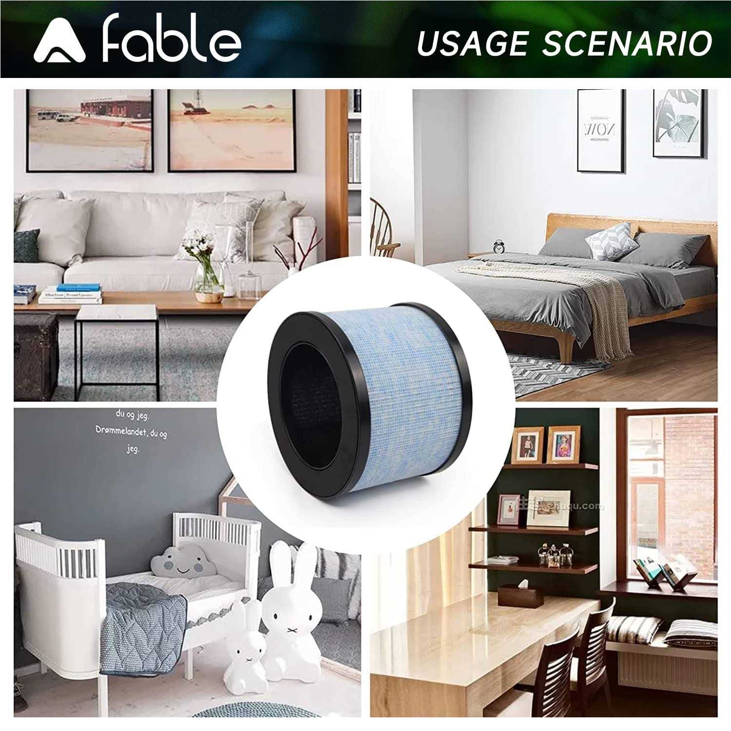 H13 Premium True HEPA Filter, DH-JH01 Upgrade HEPA Filter Replacement for Aroeve MK01 MK06, Pomoron and Kloudi DH-JH01 - Image 4