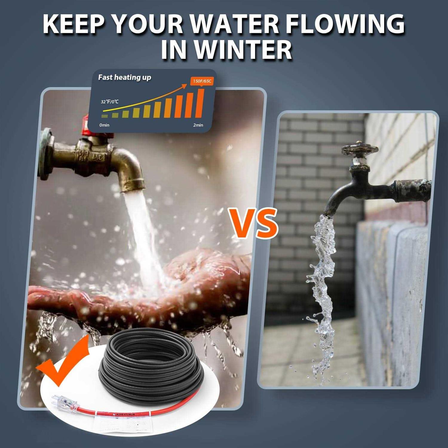 HEATIT JHSF 120V Self Regulating Pre-Assembled Pipe Heating Cable - Image 4