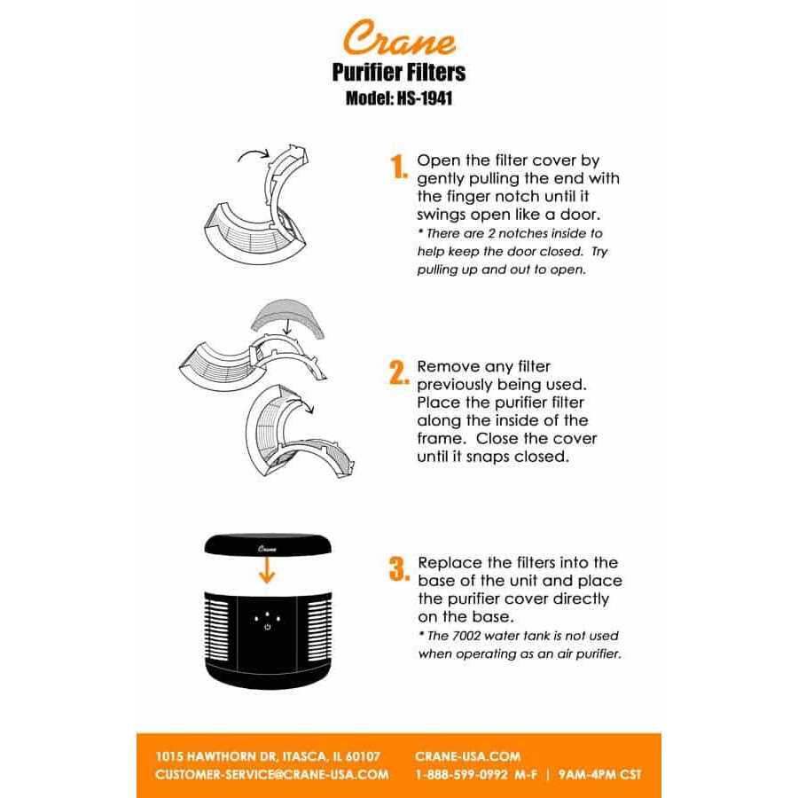 Crane Air Purifier HEPA Replacement Filter Set for EE-7002AIR - Image 5