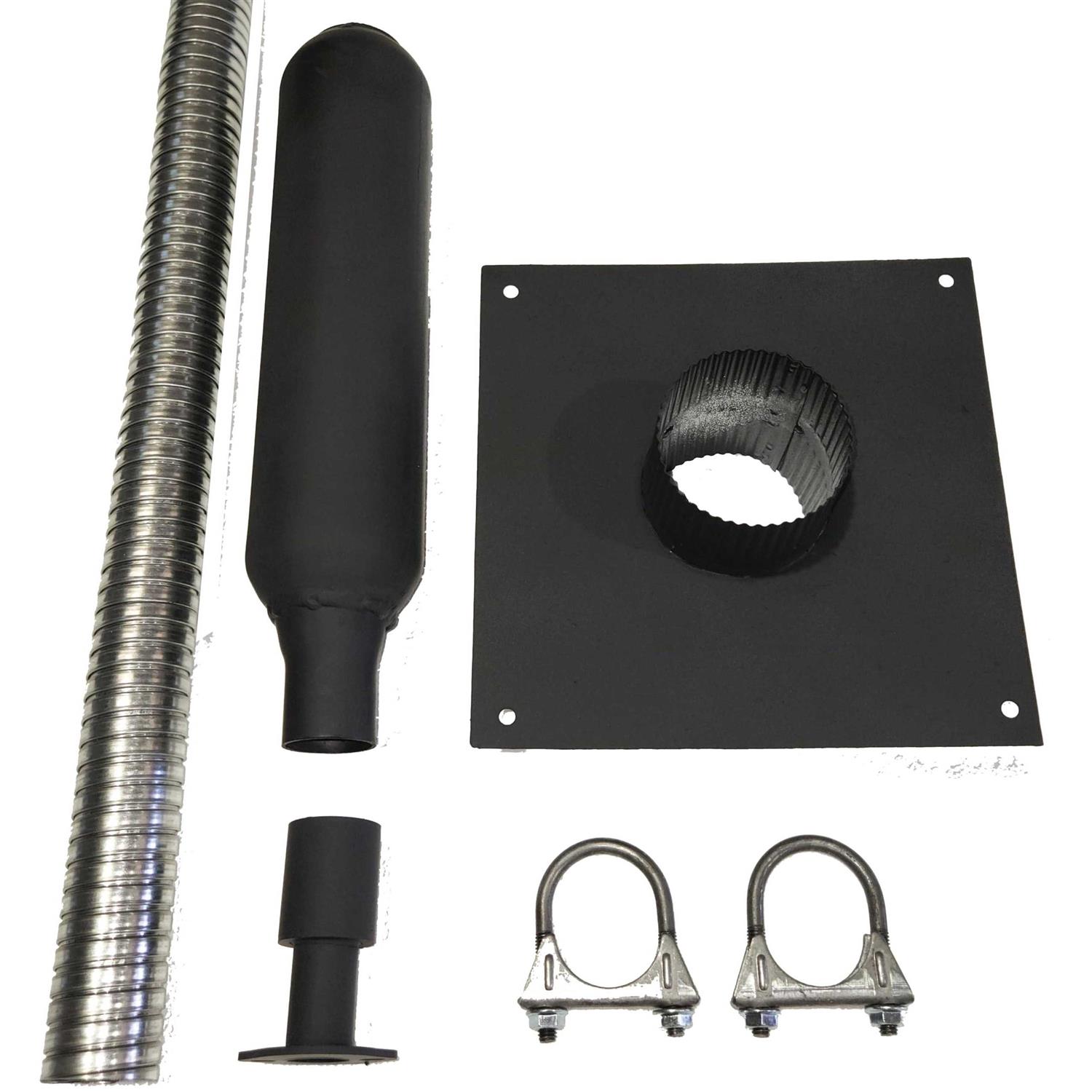 Generator Exhaust Extension Silencer Kit with Insulated Through-Wall Mounting Plate - Image 4