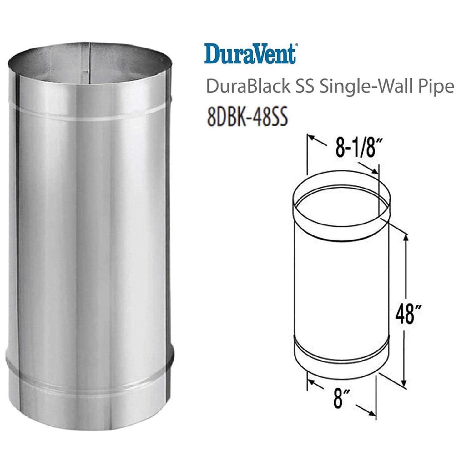 DuraVent 8 x 48 DuraBlack Stainless Steel Single-Wall Pipe - Image 5