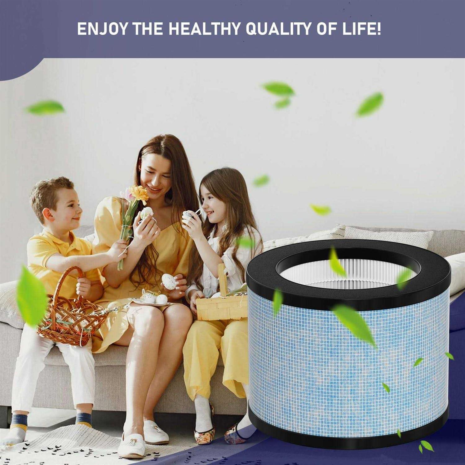 Ontheone DH-JH01 True HEPA Replacement Filter Compatible with AROEVE MK01 MG01JH MK06 TZ-K1 and Kloudi DH-JH01 Air Purifier - Image 3