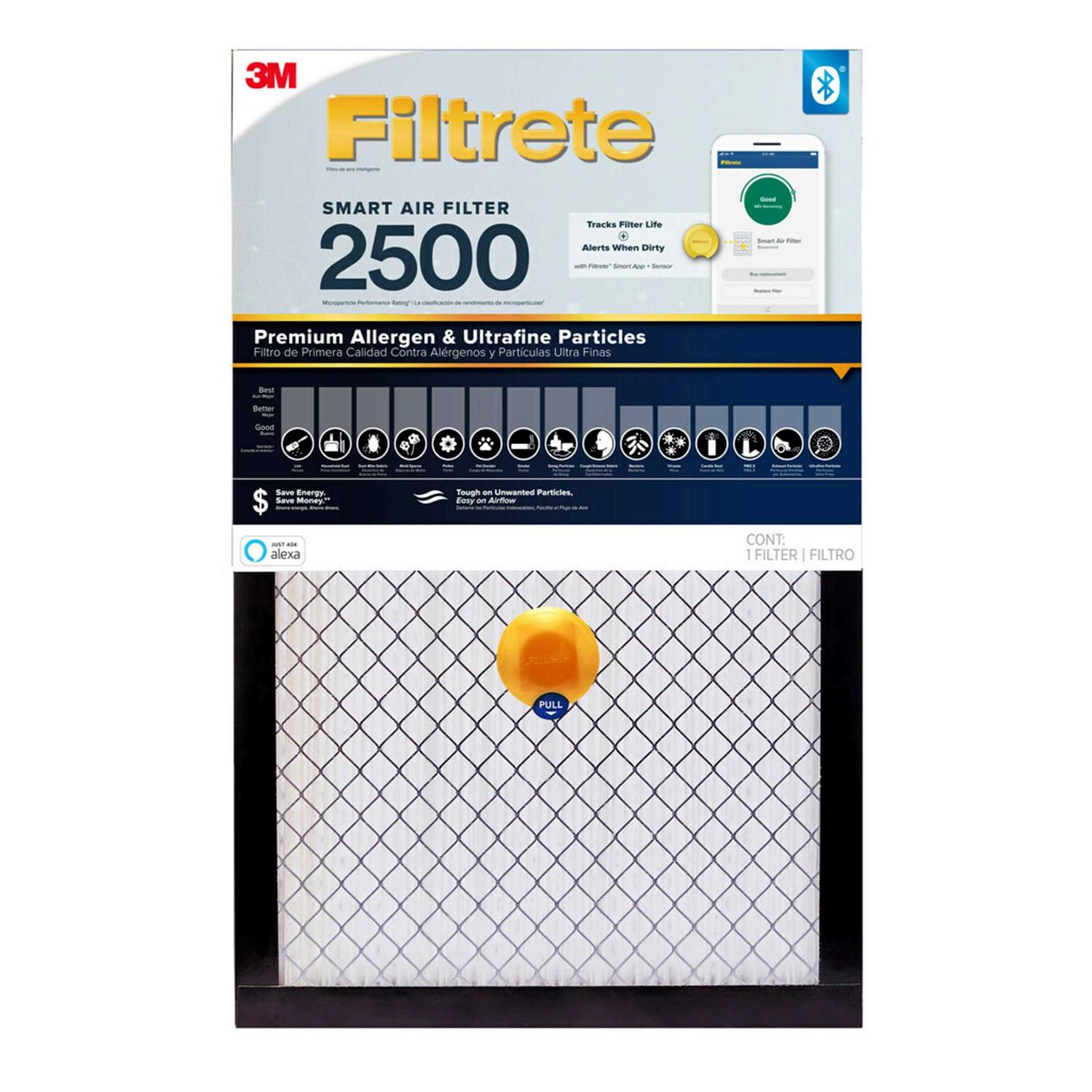 Filtrete 20-in W x 25-in L x 1-in 14 MERV 2500 Smart Premium Allergen and Ultrafine Particle Electrostatic Pleated Air Filter - Image 3