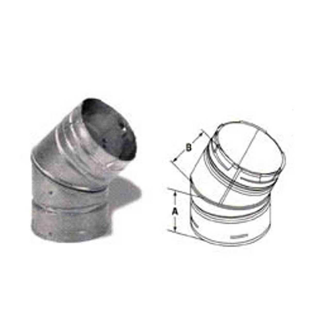 DuraVent 3 in PelletVent 45-Degree Elbow 3PVL-E45 - Image 5