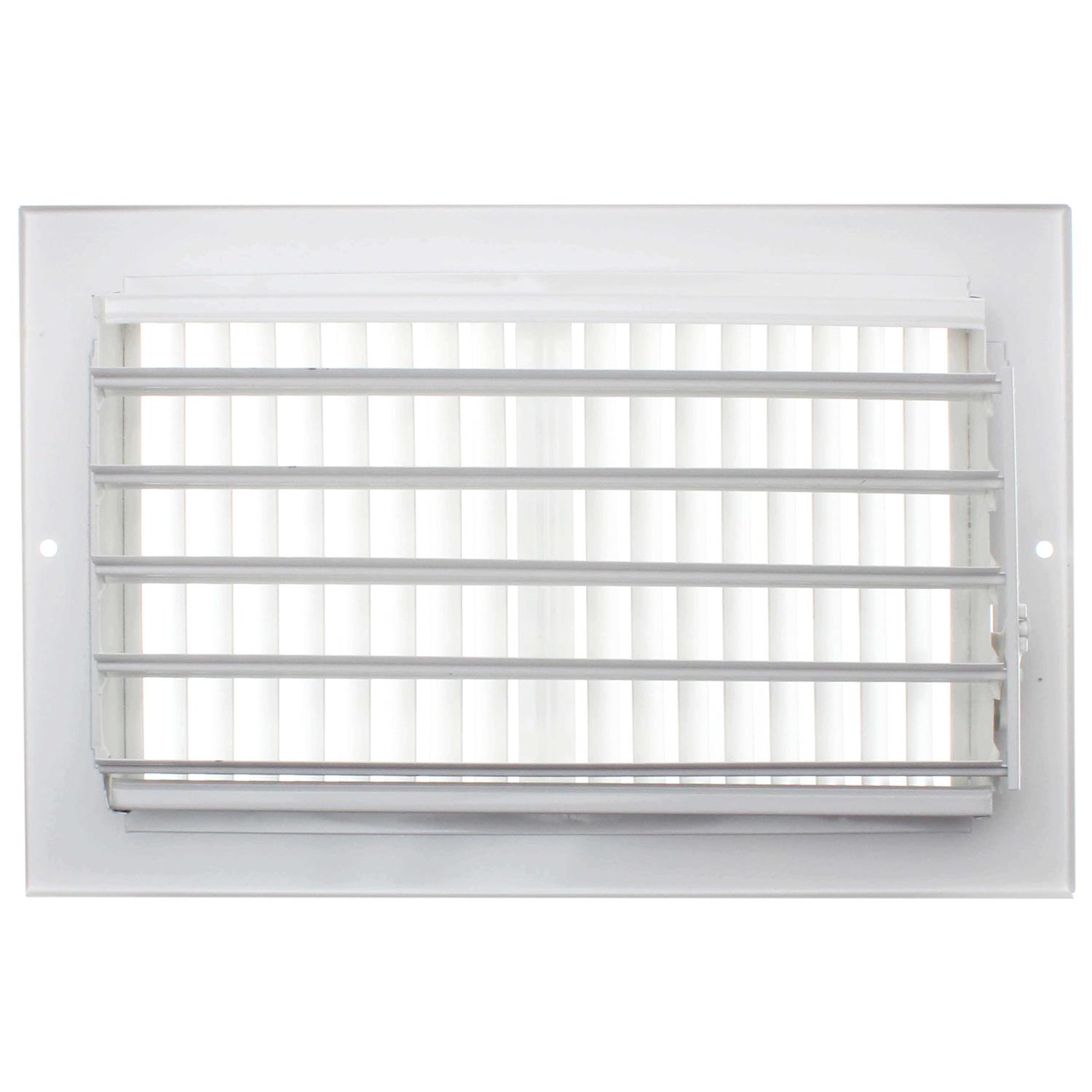 Hart & Cooley 043829 10 x 6 White Two-Way Steel Sidewall/Ceiling Register - Image 4