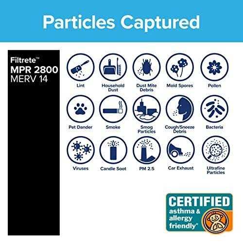 Filtrete 16x25x1 Air Filter MPR 2800 MERV 14 Healthy Living Ultrafine Particle Reduction 3-Month Pleated 1-Inch Air Filters - Image 3