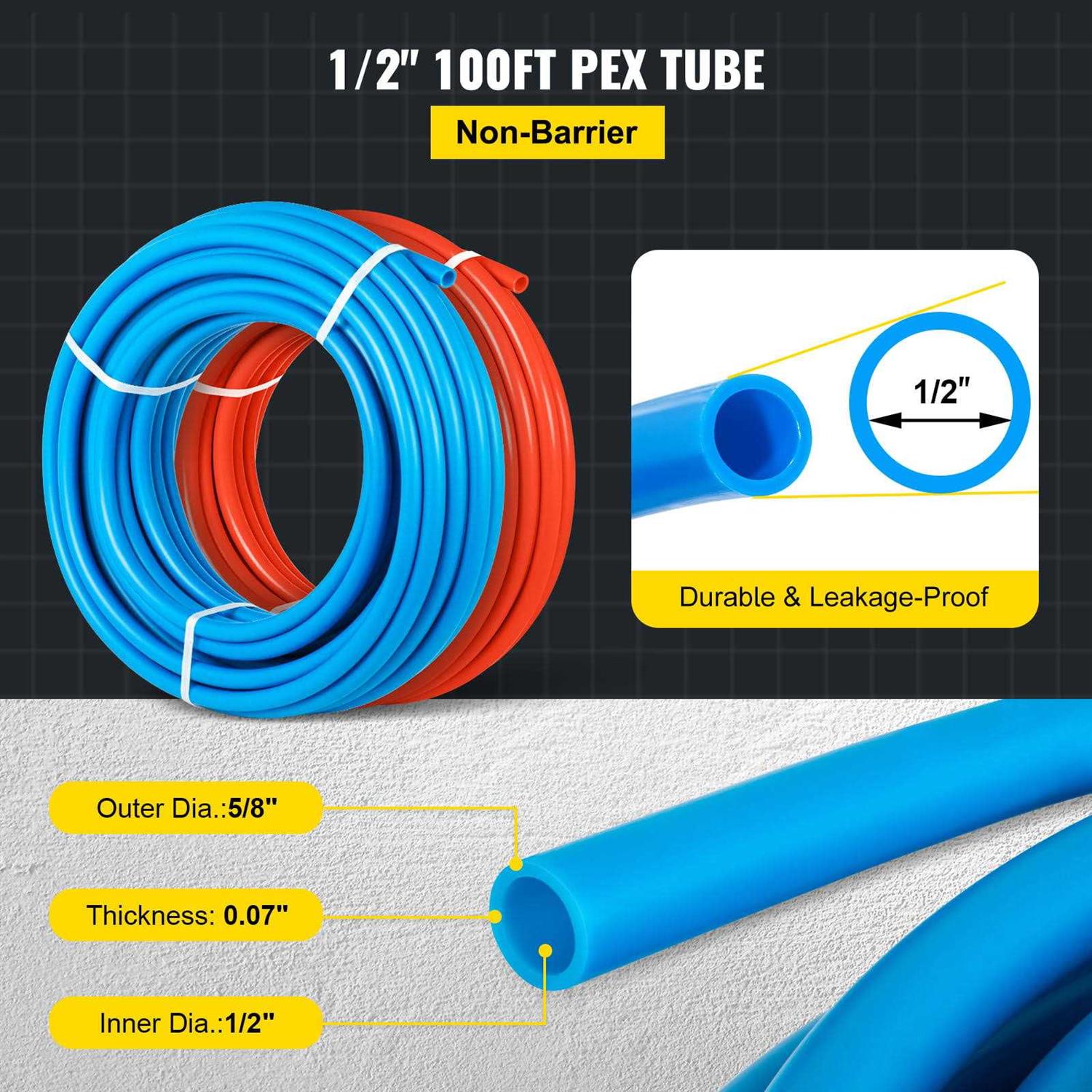Happybuy PEX Tubing Pipe 2 Rolls of 1/2 Inch X 100 Feet PEX Tubing Non Oxygen - Image 3