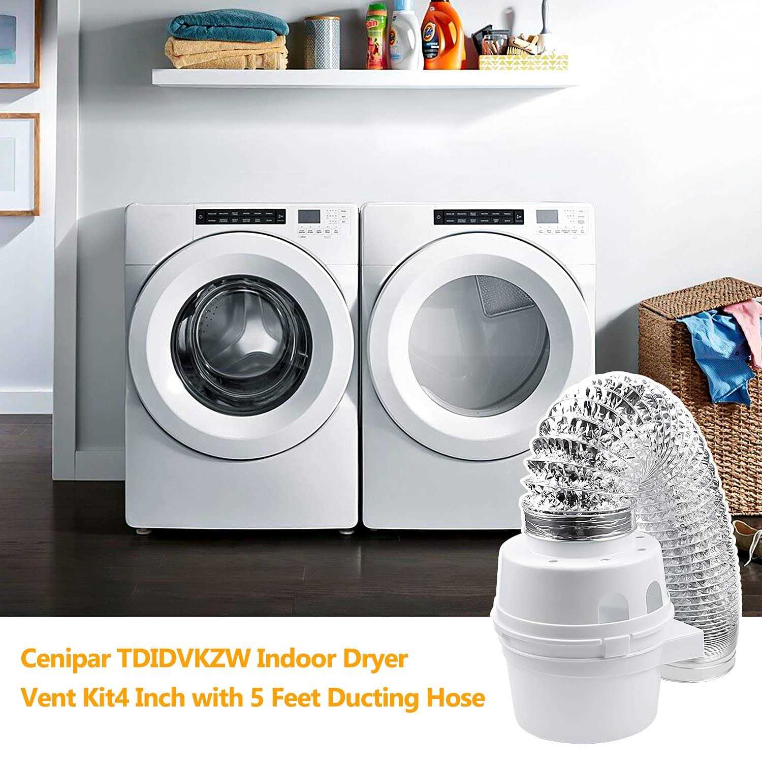 Cenipar Tdidvkzw Dryer Vent Kit 4 Inch Indoor with 5 Feet Ducting Hose - Image 5