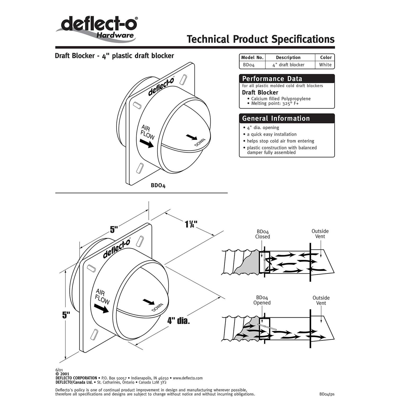 Deflect-O 4 in. Plastic Draft Blocker - Image 5