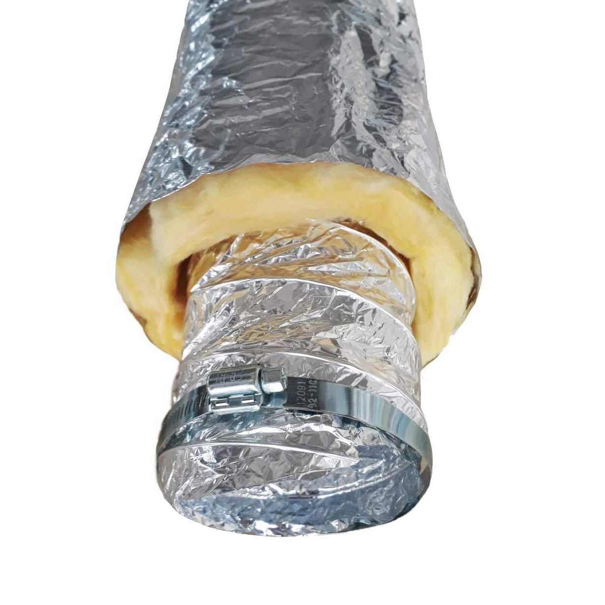 Flexible Aluminum Ducting Hose Insulated R-4.2 Air Duct Pipe for for Heavy Duty Hvac & Exhaust Ductwork Insulation - Image 4