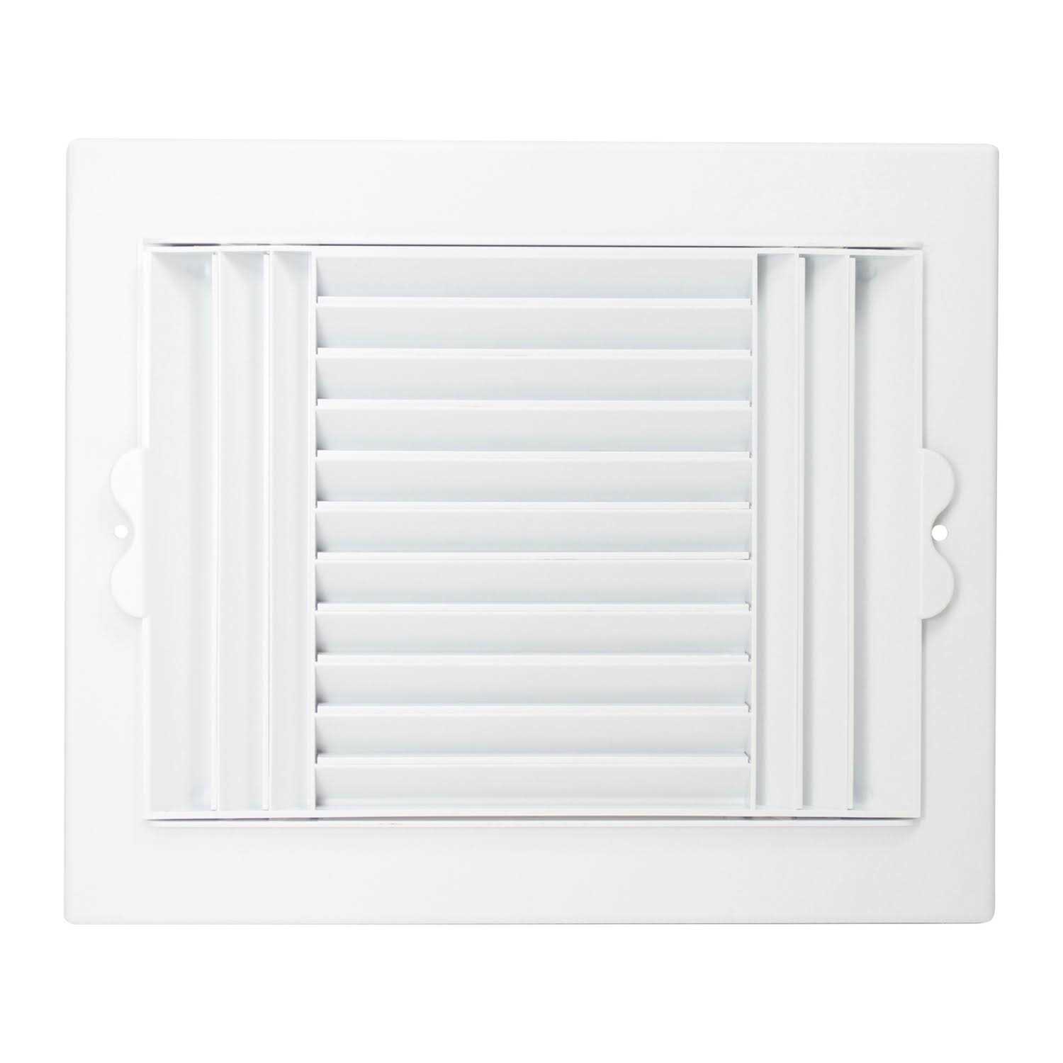 Deflect-O Jordan 10 in. H x 8 in. W 3-Way White Plastic Ceiling Register - Image 4