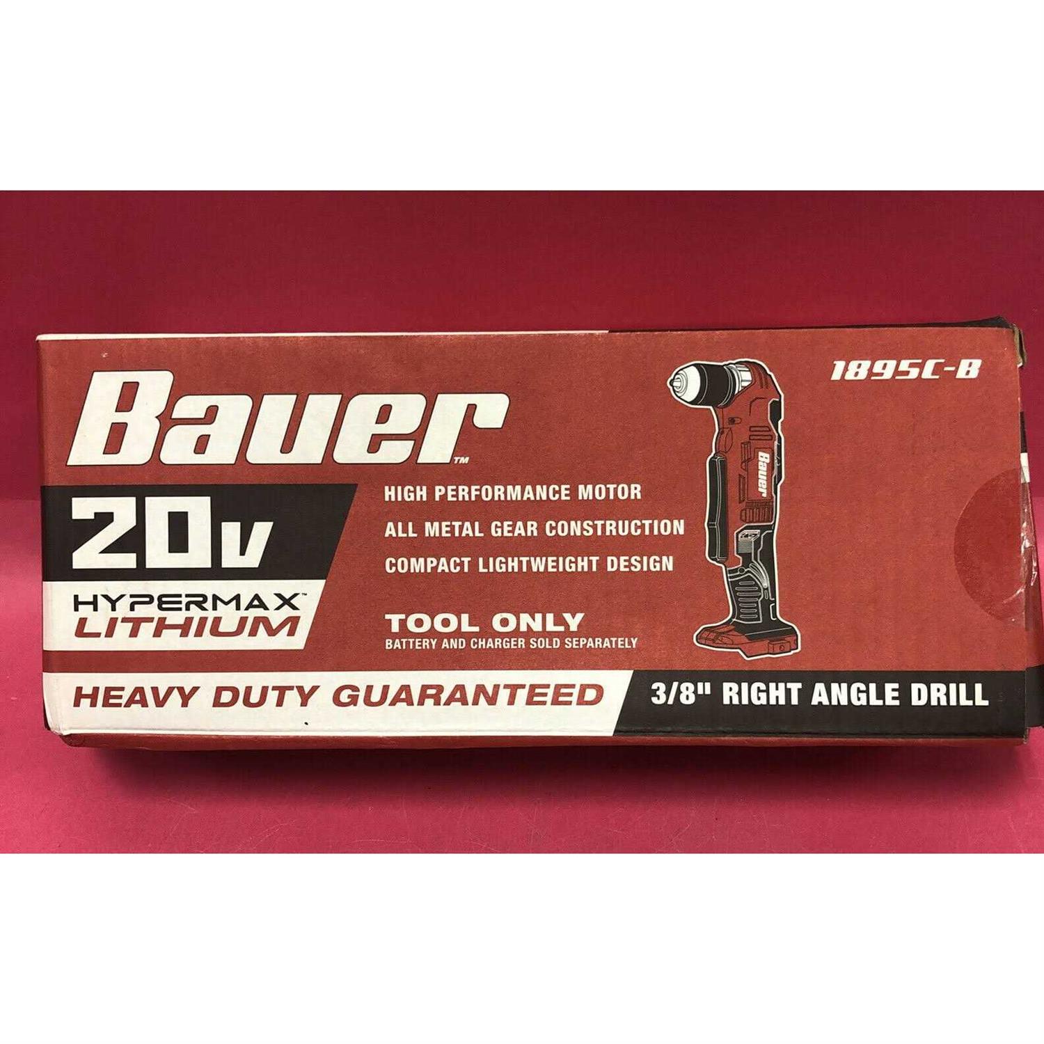 Bauer 1895c-b 20V HyperMax Lithium 3/8 Right Angle Drill Tool Only - Image 3