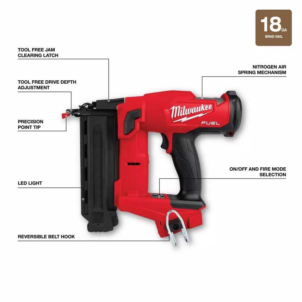 2746-20 Milwaukee M18 FUEL 18 Gauge Brad Nailer - Image 3