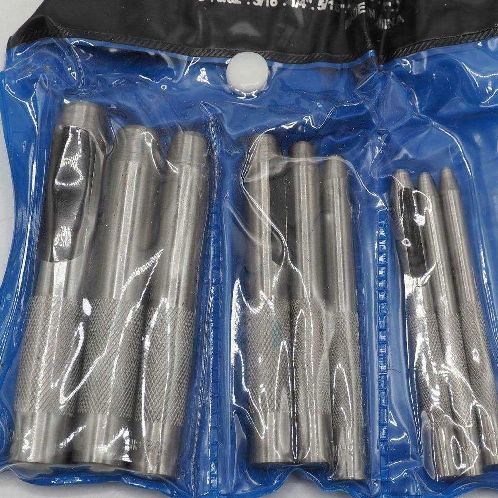 Central Forge 9 Piece Hollow Punch Set with Knurled Shanks - Image 3