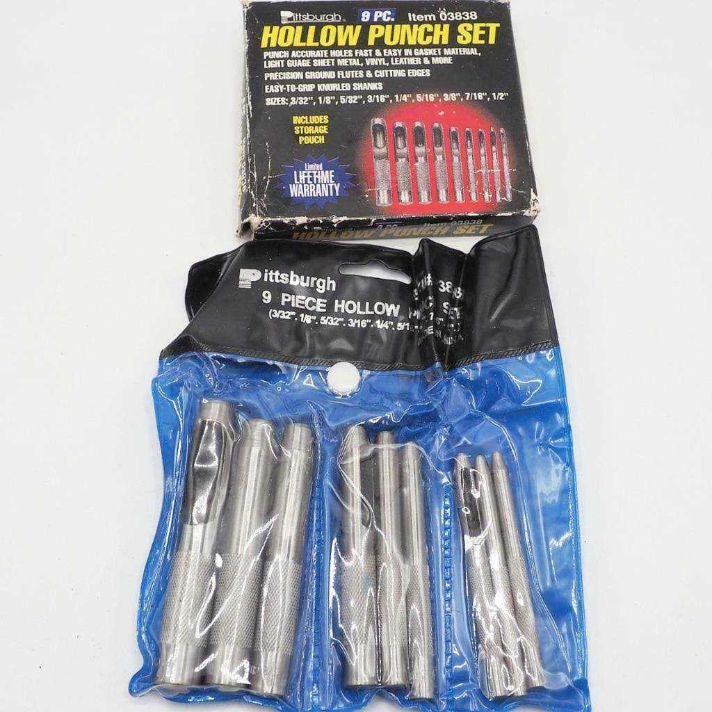 Central Forge 9 Piece Hollow Punch Set with Knurled Shanks - Image 4