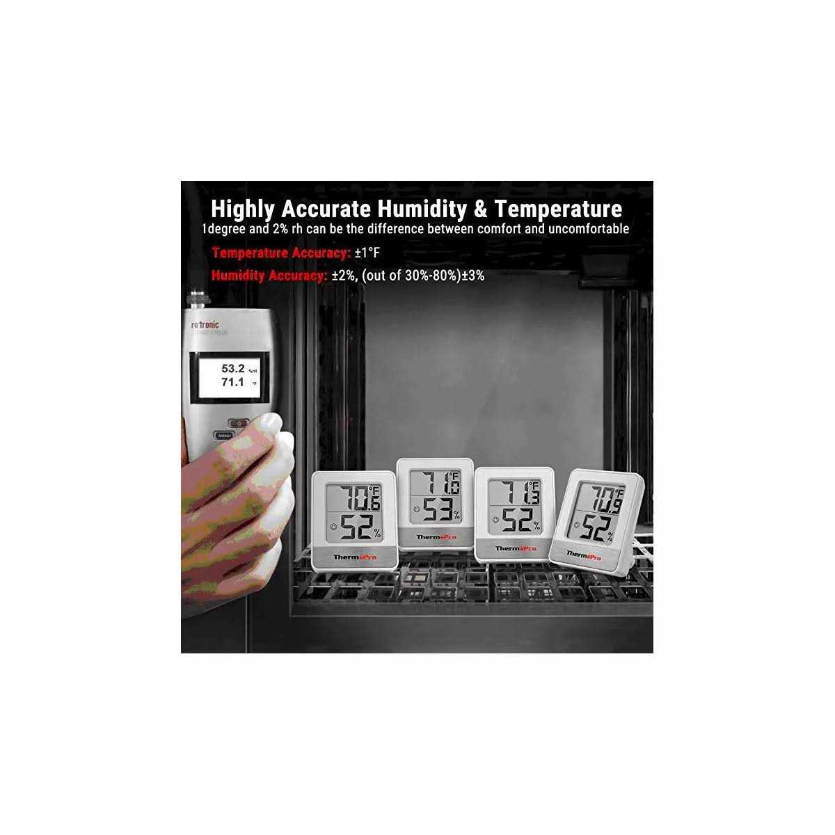 ThermoPro TP49 Digital Hygrometer Indoor Thermometer Humidity Meter Mini Hygrometer Thermometer with Temperature and Humidity Monitor Room - Image 5