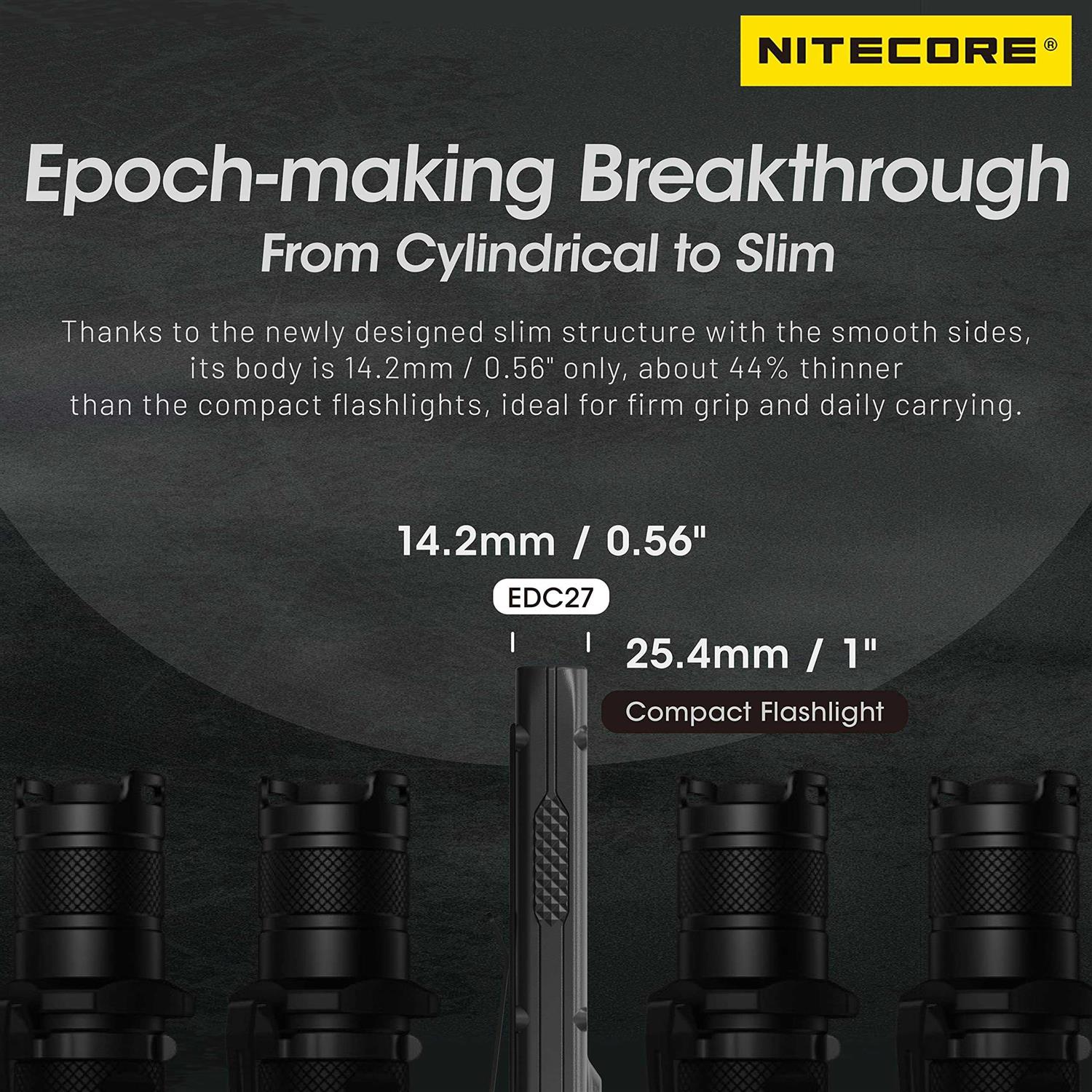Nitecore EDC27 Ultra Slim 3000 Lumen Flashlight - Image 4
