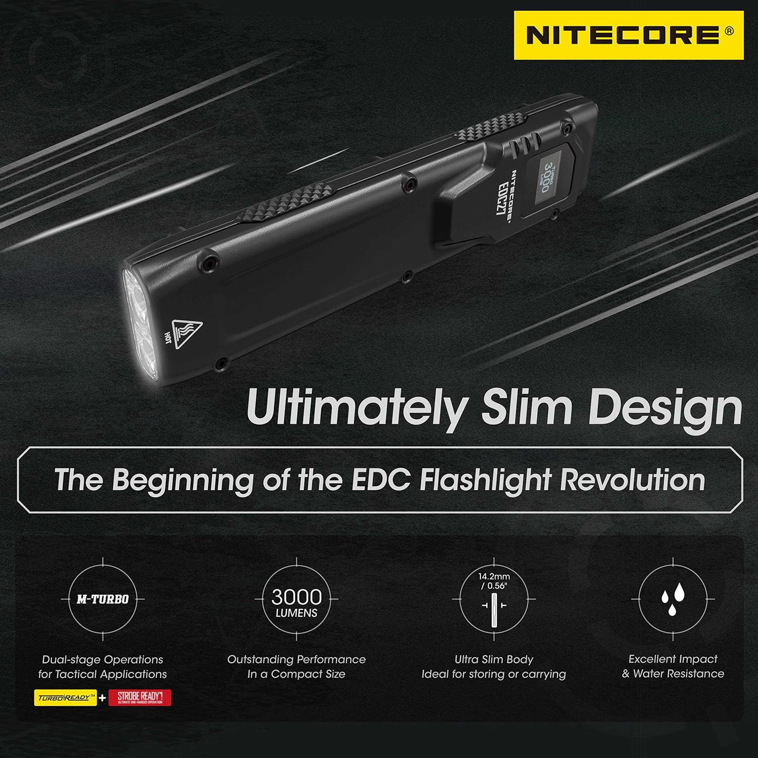 Nitecore EDC27 Ultra Slim 3000 Lumen Flashlight - Image 5