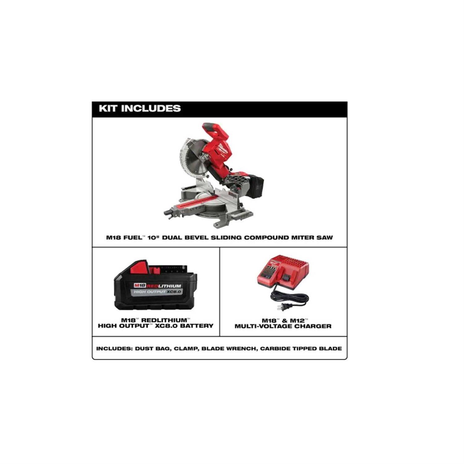 Milwaukee 2734-21 M18 FUEL 10 Dual Bevel Sliding Compound Miter Saw Kit - Image 2