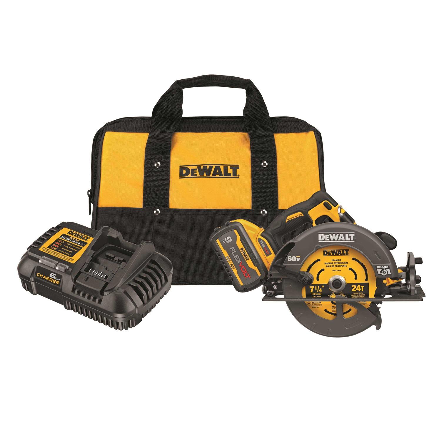 Dewalt DCS578X1 FLEXVOLT 60V MAX Brushless 7-1/4 Cordless Circular Saw with Brake Kit
