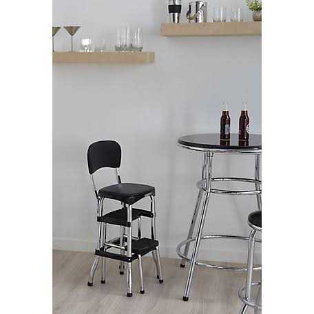 Cosco Black Retro Counter Chair / Step Stool - Image 5