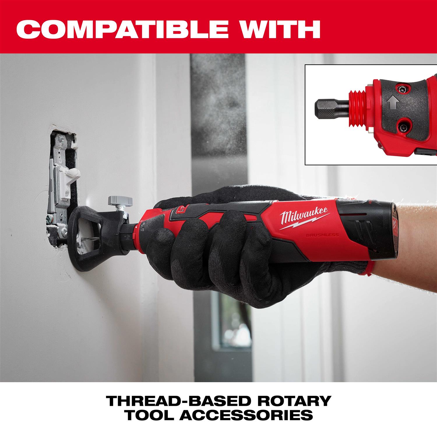 2525-20 Milwaukee M12 Brushless Rotary Tool - Image 3