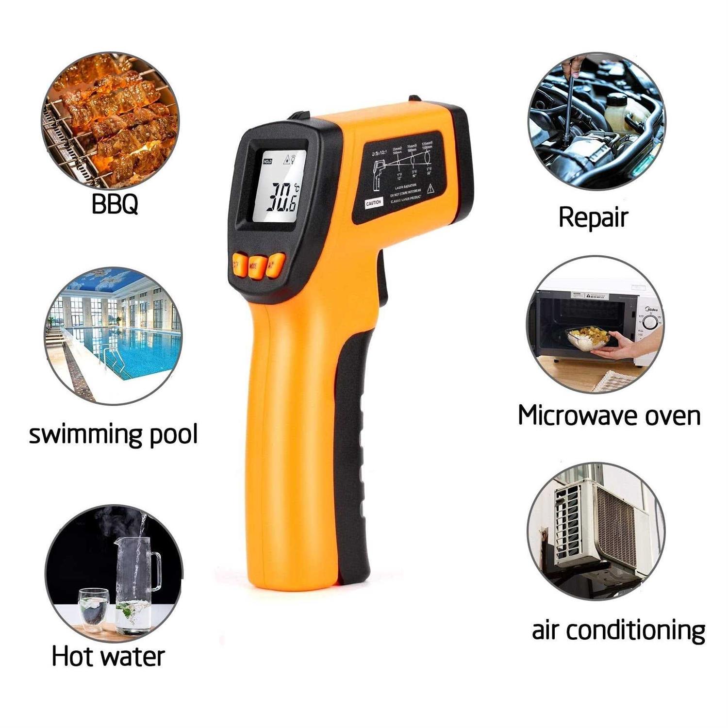 XRCLIF Infrared Thermometer Gun -58°F to 788°F Laser Temperature Gun with Adjustable Emissivity - Image 5
