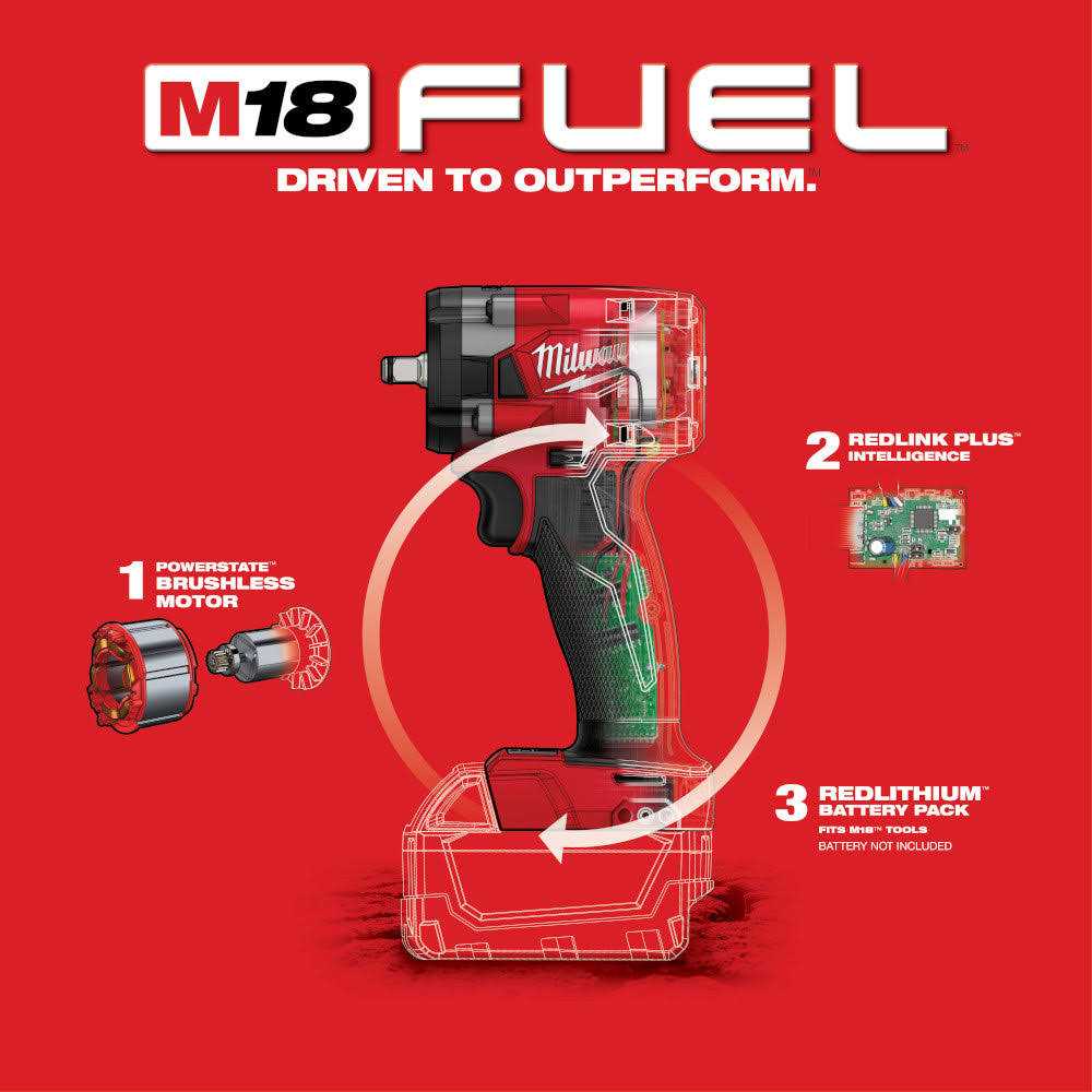 Milwaukee 2854-20 M18 FUEL 3/8 Compact Impact Wrench w Friction Ring - Image 4