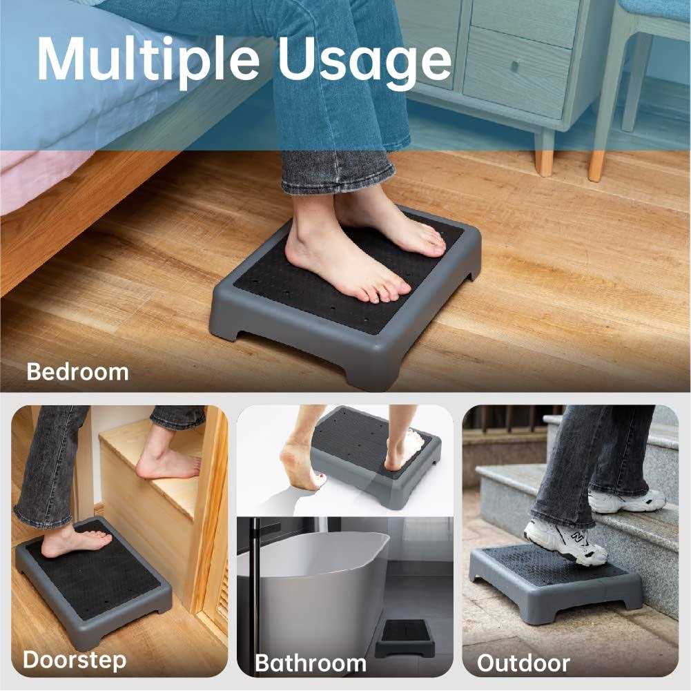 StrongTek One Step Stool for Adults and Elderly, Plastic Stair Riser with Non-Slip Surface and Feet - Image 5
