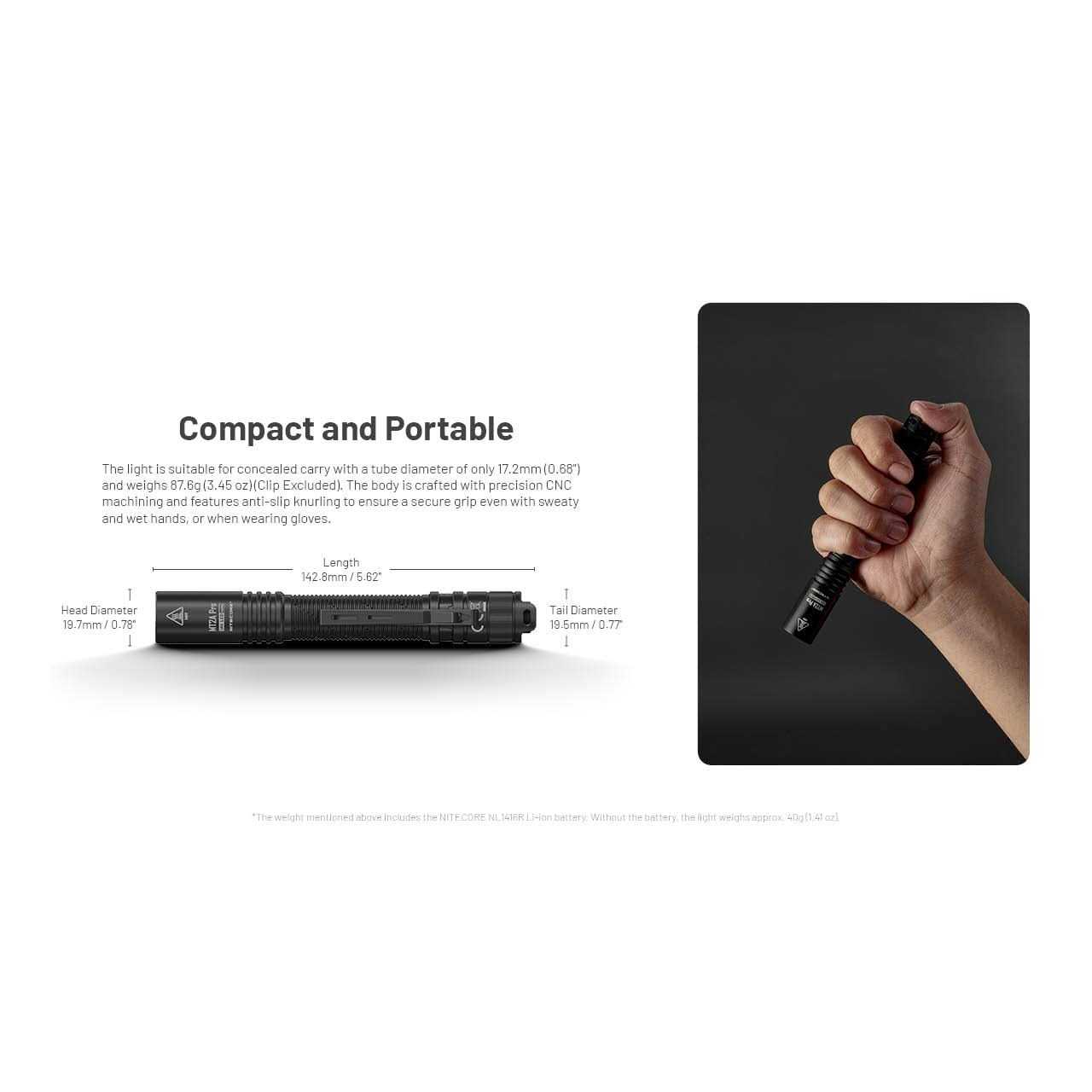 Nitecore MT2A Pro 1000 Lumen LED EDC Rechargeable Flashlight - Image 2