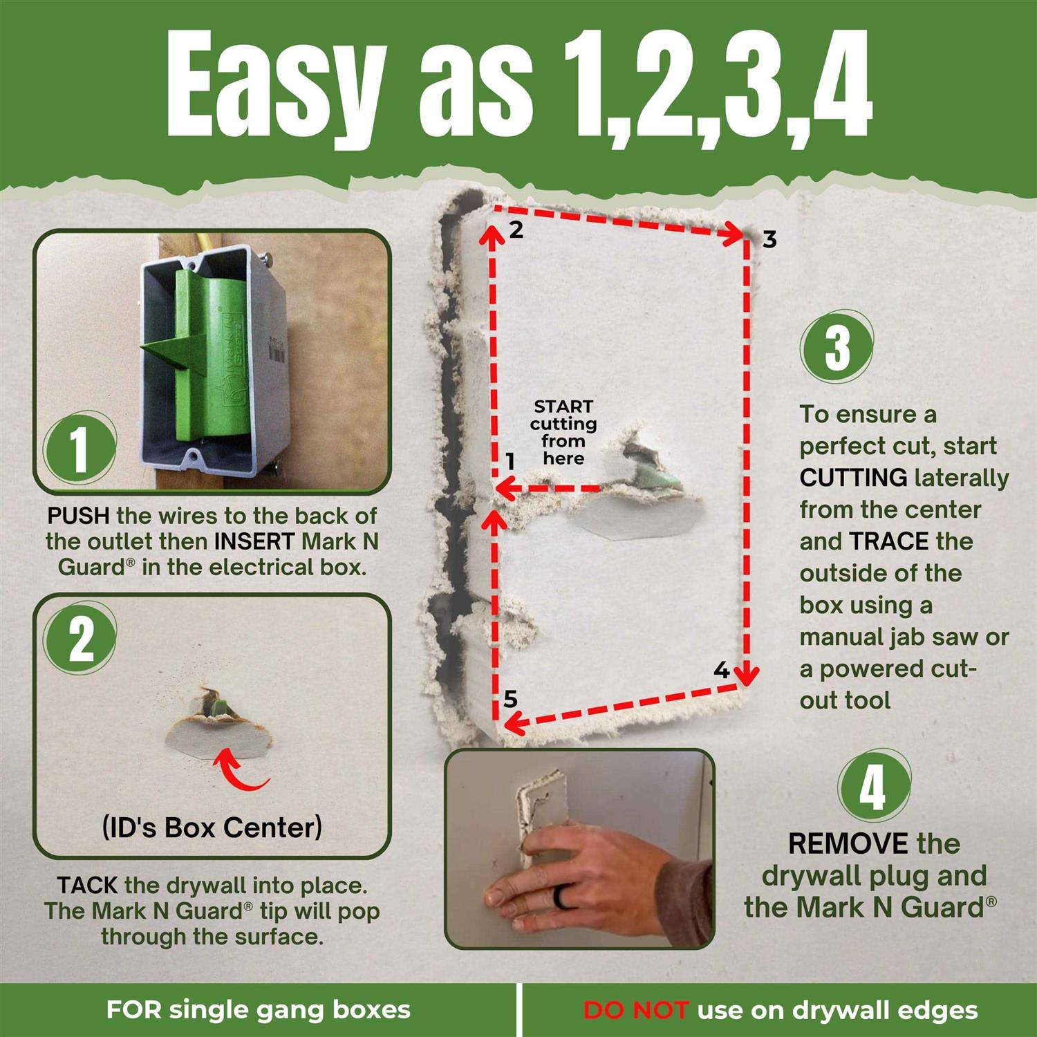 Mark N Guard by Buddy Tools LLC Outlet Marker for Drywall Installation - Image 4