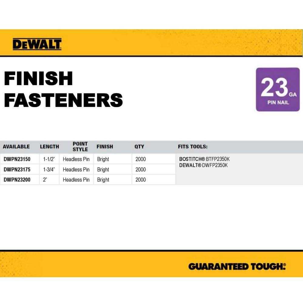 DeWalt ATOMIC 20V MAX Lithium Ion Cordless 23 Gauge Pin Nailer Tool Only and 1 1/2 in. x 23 Gauge Pin Nails 2000 Pieces - Image 4