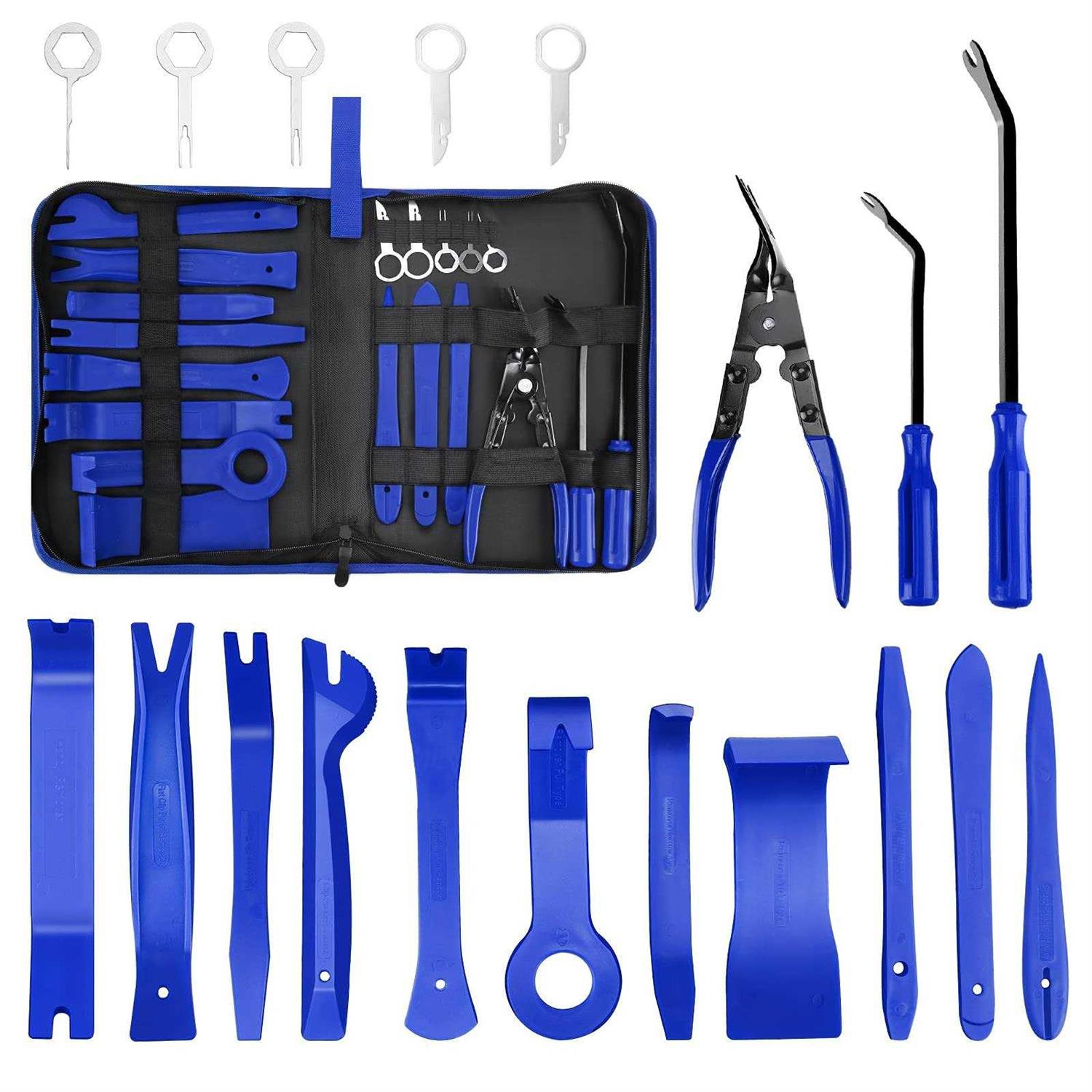 Aodigesa 19 Pcs Trim Removal Tool Auto Clip Pliers Fastener Terminal Remover Set