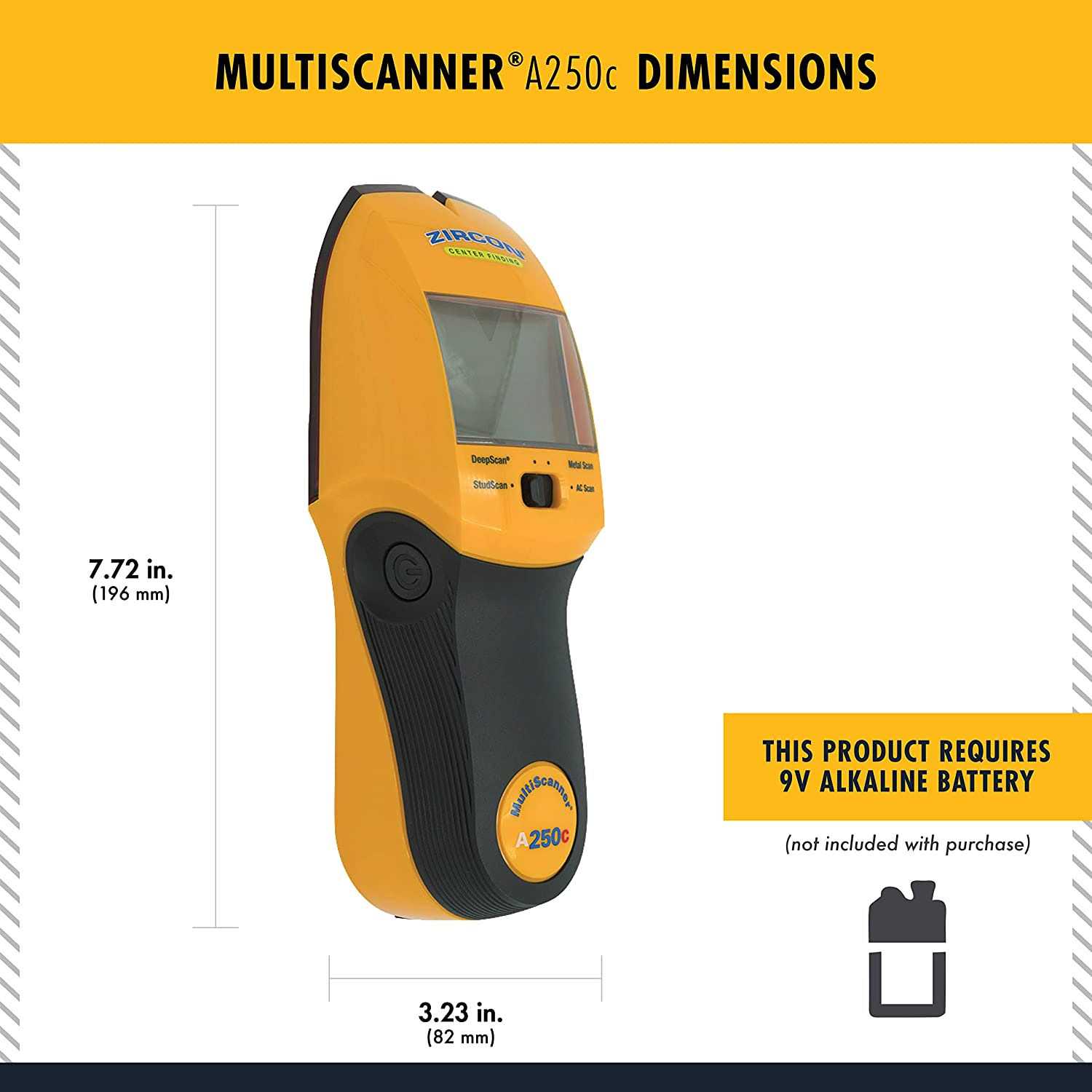 Zircon MultiScanner All-in-One Stud Finder/Metal Detector/Live AC Wire Detection and Scanner - Image 3