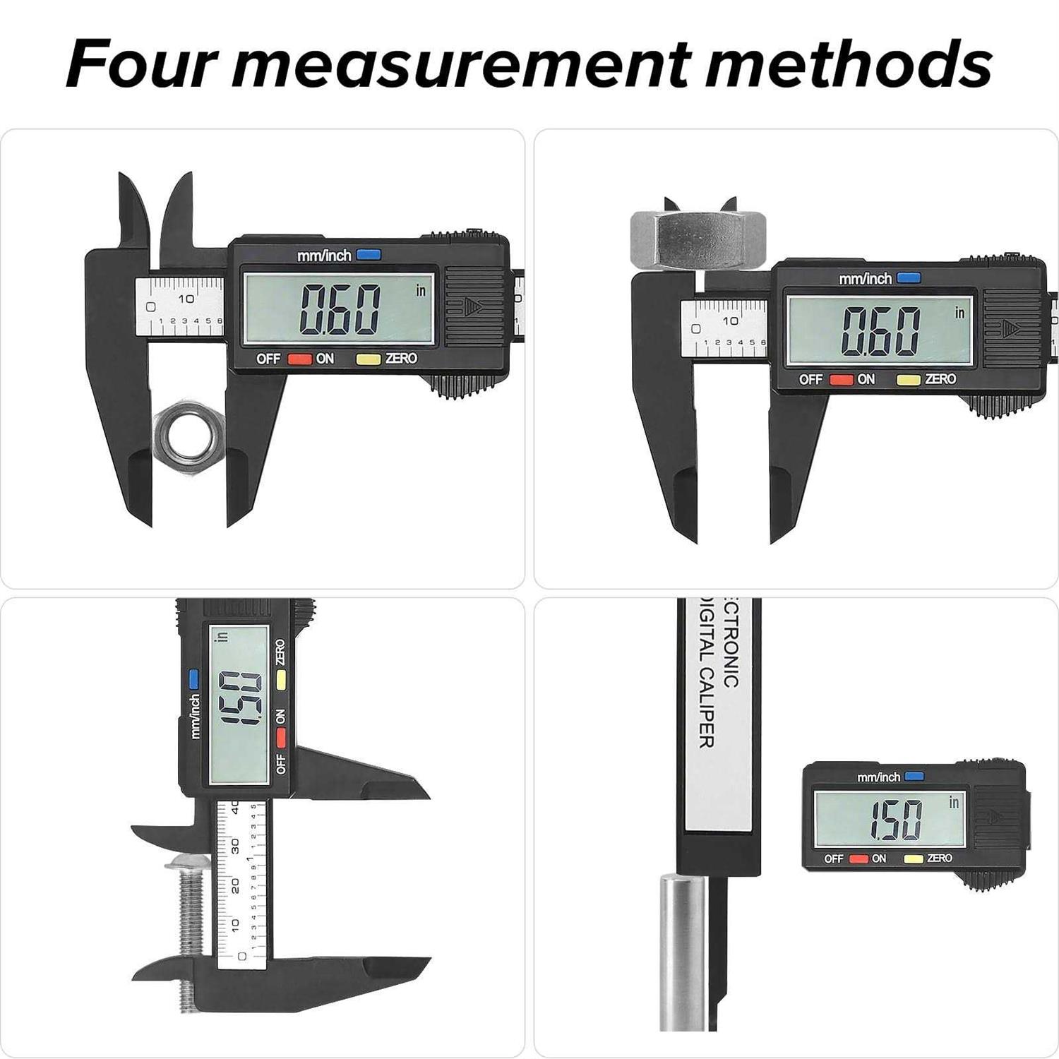 Vizbrite Electronic Digital Caliper Plastic Vernier Caliper Caliper Measuring Tool with Inch/Millimeter Conversion - Image 5