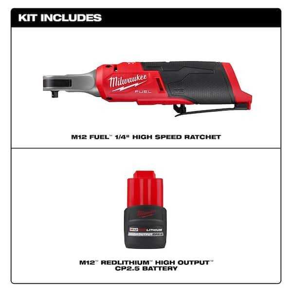 Milwaukee M12 FUEL 12V Lithium-Ion Brushless Cordless High Speed 1/4 in. Ratchet High - Image 5