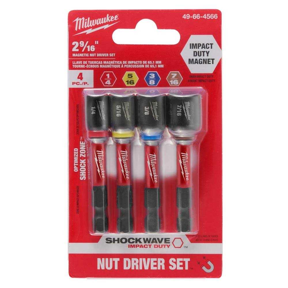 Milwaukee 49-66-4566 SHOCKWAVE Impact Duty 2-9/16” Magnetic Nut Driver Set 4pc - Image 2