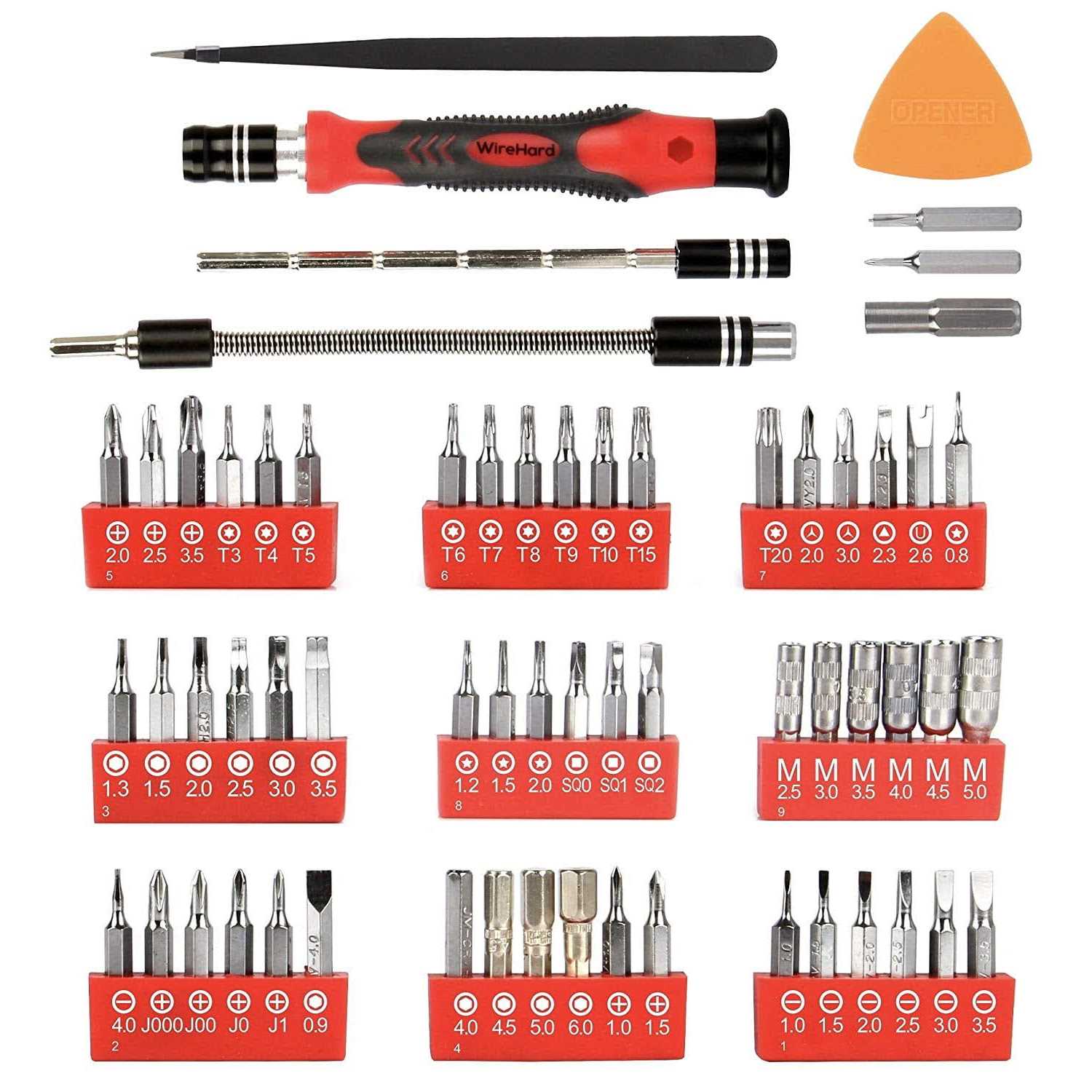 WIREHARD 62 in 1 Multi-Bit Precision Screwdriver Set Magnetic iPhone and Computer Repair Tool Kit - Image 3