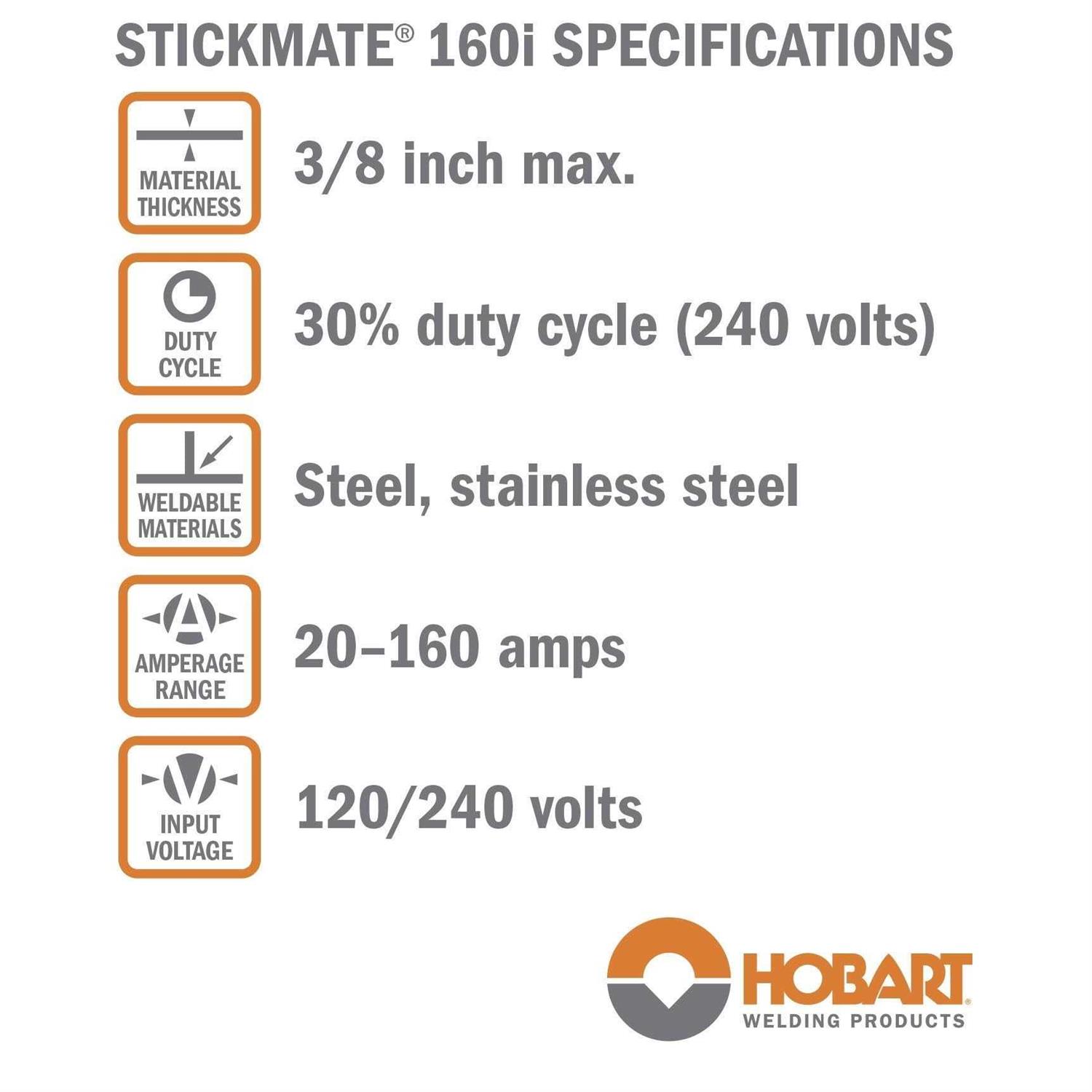 Hobart Stickmate 160i Stick Welder 500570 - Image 3